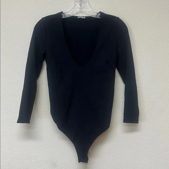 Free People Black Long Sleeve Bodysuit - Picture 2 of 3